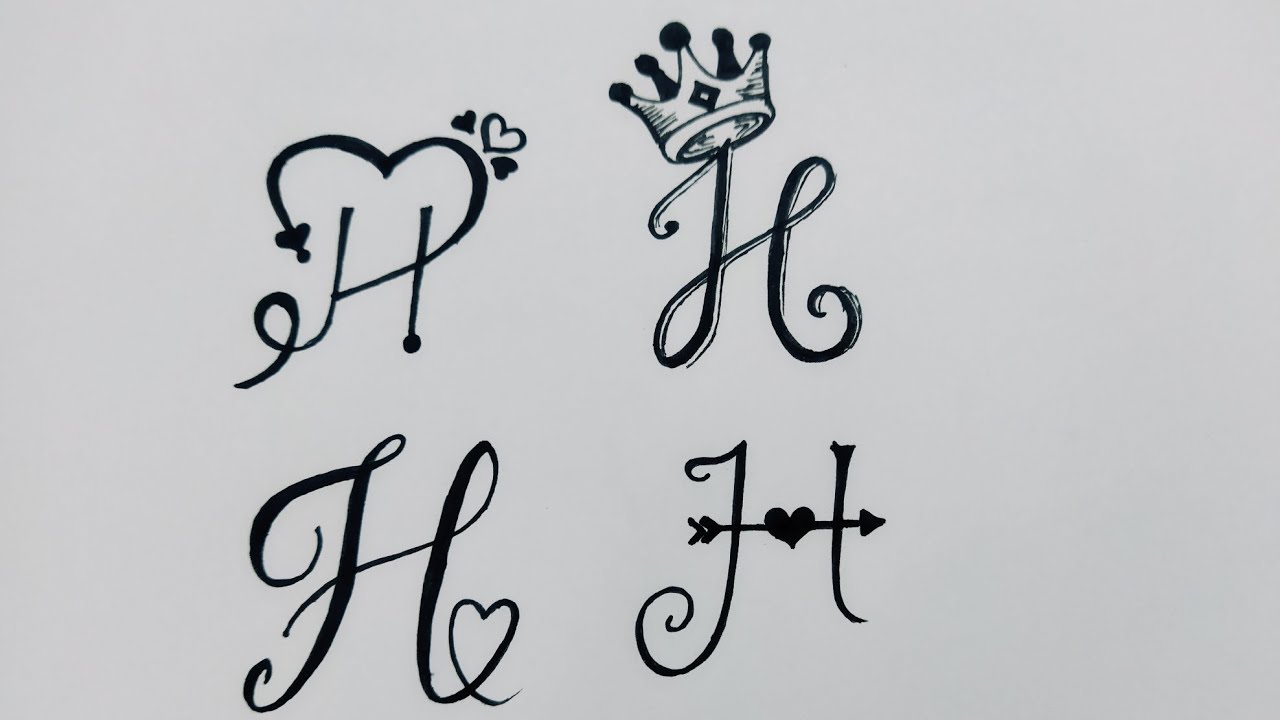 Letter H Temporary Tattoo Sticker - OhMyTat